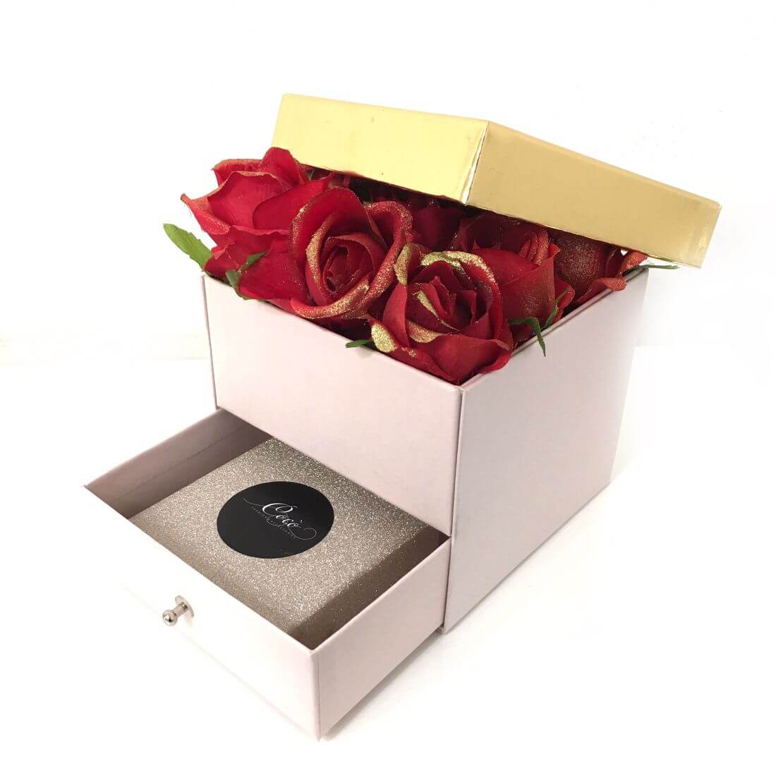 Flower box rettangolare a scatola rosa